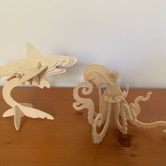 2 x wood decor Underwater Creatures - Picture 2 of 6